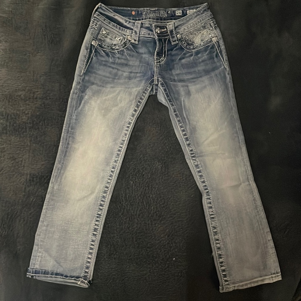 Miss Me Jeans Size 24 Signature Cropped Light Blue